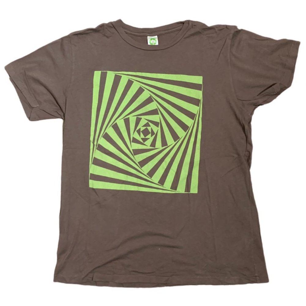 Women's Brown and Gold 100% Organic Cotton Short Sleeves Crew Neck T-shirt